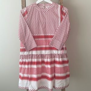 Shein Summer Dress Red White 3/4 Sleeve Size Small